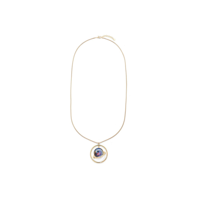 Galaxy Pendent on Adjustable Length Necklace in Yellow Gold - from Frinkle