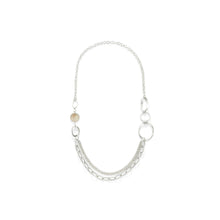 Load image into Gallery viewer, Party - Silver Mixed Link Chains with Grey Pebble Long Necklace from Frinkle
