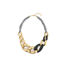 Load image into Gallery viewer, Jolly - Yellow Gold and Black Acrylic Oversized Curb Chain Adjustable Length Necklace - from Frinkle
