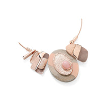 Load image into Gallery viewer, Rosie - Pink Stone Abstract Chunky Pendents on Rose Gold Adjustable Necklace from Frinkle
